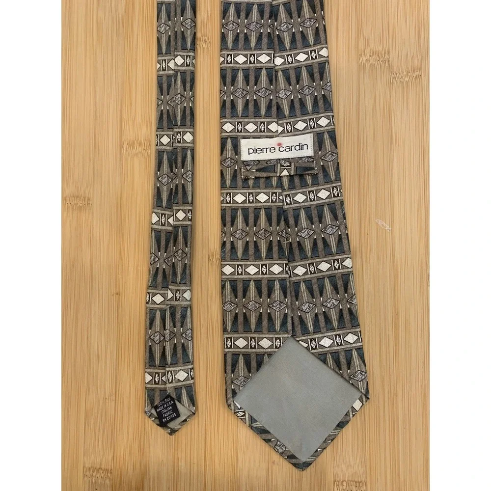 Pierre Cardin Tie 100% Silk Geometric Men's Necktie 60